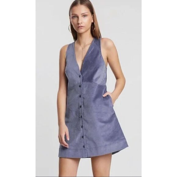 Free People Rolling Thunder Corduroy Mini Dress Size Small - Picture 1 of 6